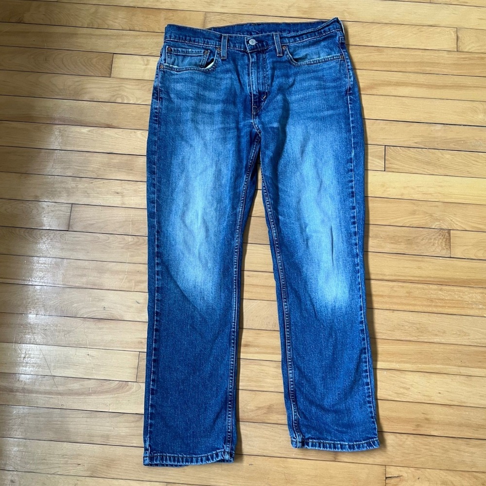 Levis 514 Straight Fit Mens Jeans 34x30 Medium Wash Blue Denim 5-Pocket Classic